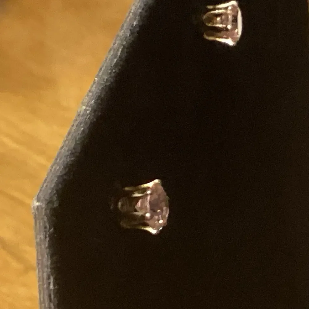 Set of Two Pair or Crystal Stud Earrings in Pink and Clear